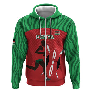 Custom Afro Athletics Kenya Hoodie Kenyan Runner - Maasai Shield