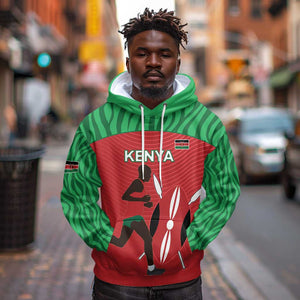 Custom Afro Athletics Kenya Hoodie Kenyan Runner - Maasai Shield