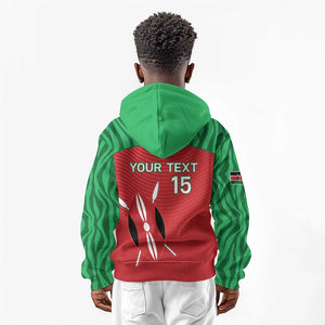 Custom Afro Athletics Kenya Kid Hoodie Kenyan Runner - Maasai Shield