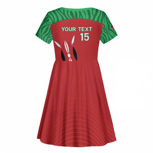 Custom Afro Athletics Kenya Kid Short Sleeve Dress Kenyan Runner - Maasai Shield