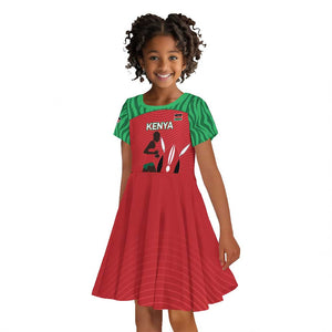 Custom Afro Athletics Kenya Kid Short Sleeve Dress Kenyan Runner - Maasai Shield