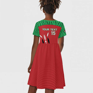 Custom Afro Athletics Kenya Kid Short Sleeve Dress Kenyan Runner - Maasai Shield