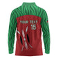 Custom Afro Athletics Kenya Long Sleeve Polo Shirt Kenyan Runner - Maasai Shield