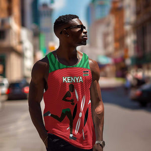 Custom Afro Athletics Kenya Men Tank Top Kenyan Runner - Maasai Shield