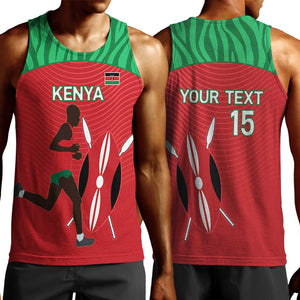 Custom Afro Athletics Kenya Men Tank Top Kenyan Runner - Maasai Shield