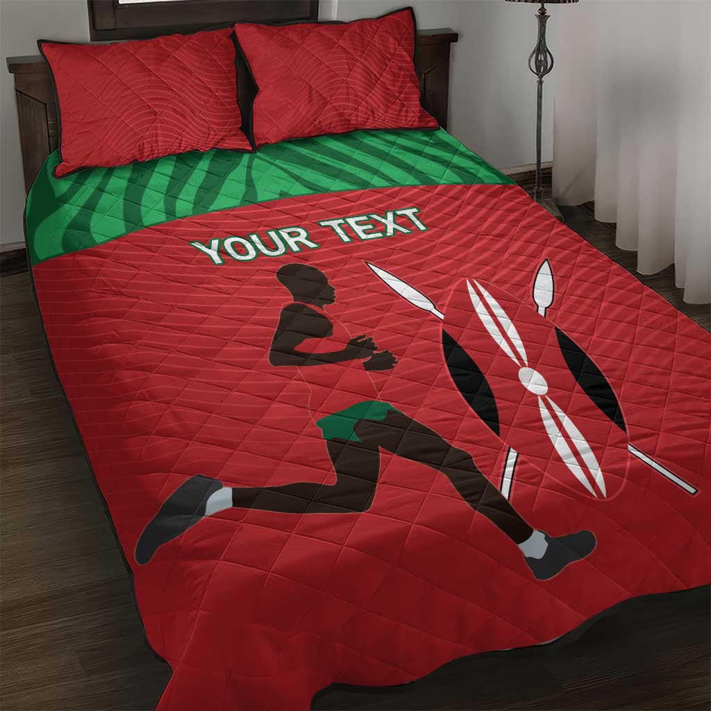 Custom Afro Athletics Kenya Quilt Bed Set Kenyan Runner - Maasai Shield