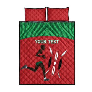 Custom Afro Athletics Kenya Quilt Bed Set Kenyan Runner - Maasai Shield