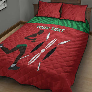 Custom Afro Athletics Kenya Quilt Bed Set Kenyan Runner - Maasai Shield