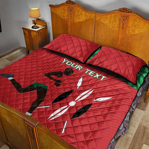 Custom Afro Athletics Kenya Quilt Bed Set Kenyan Runner - Maasai Shield