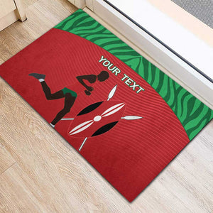 Custom Afro Athletics Kenya Rubber Doormat Kenyan Runner - Maasai Shield