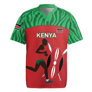 Custom Afro Athletics Kenya Rugby Jersey Kenyan Runner - Maasai Shield