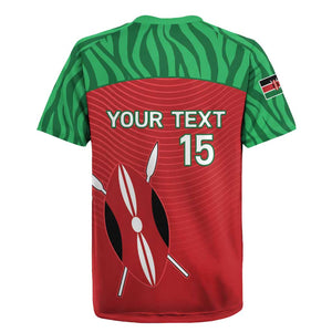 Custom Afro Athletics Kenya Rugby Jersey Kenyan Runner - Maasai Shield