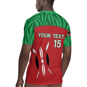 Custom Afro Athletics Kenya Rugby Jersey Kenyan Runner - Maasai Shield