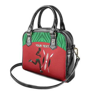 Custom Afro Athletics Kenya Shoulder Handbag Kenyan Runner - Maasai Shield