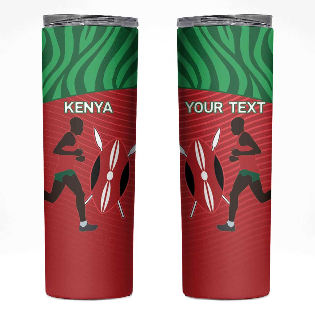 Custom Afro Athletics Kenya Skinny Tumbler Kenyan Runner - Maasai Shield