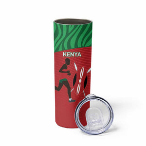 Custom Afro Athletics Kenya Skinny Tumbler Kenyan Runner - Maasai Shield