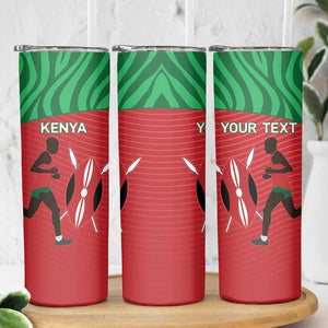 Custom Afro Athletics Kenya Skinny Tumbler Kenyan Runner - Maasai Shield