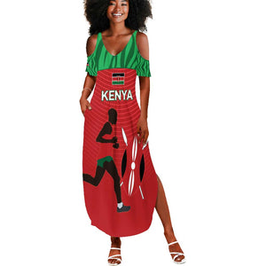 Custom Afro Athletics Kenya Summer Maxi Dress Kenyan Runner - Maasai Shield