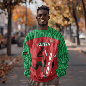 Custom Afro Athletics Kenya Sweatshirt Kenyan Runner - Maasai Shield