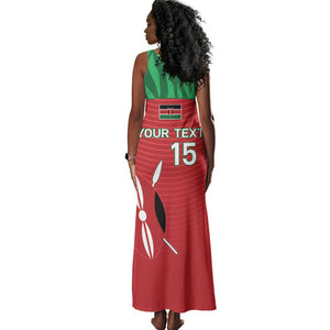 Custom Afro Athletics Kenya Tank Maxi Dress Kenyan Runner - Maasai Shield