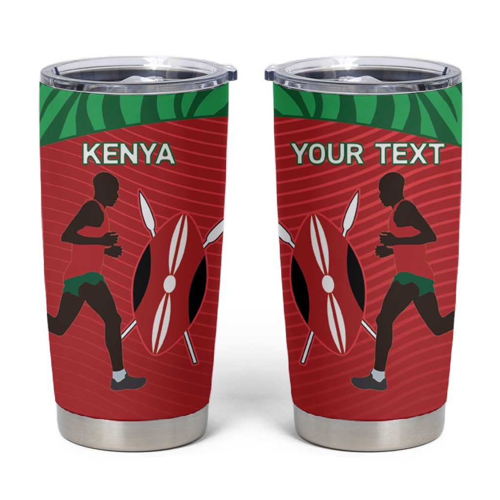 Custom Afro Athletics Kenya Tumbler Cup Kenyan Runner - Maasai Shield