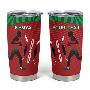 Custom Afro Athletics Kenya Tumbler Cup Kenyan Runner - Maasai Shield