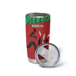 Custom Afro Athletics Kenya Tumbler Cup Kenyan Runner - Maasai Shield