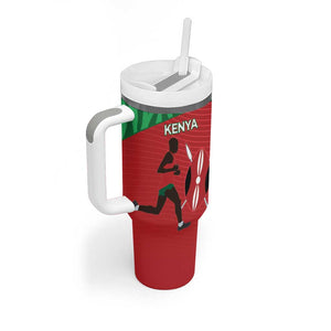 Custom Afro Athletics Kenya Tumbler With Handle Kenyan Runner - Maasai Shield