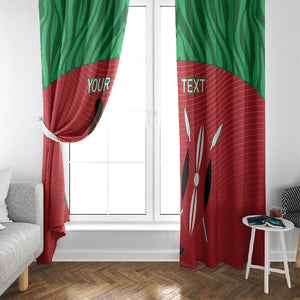 Custom Afro Athletics Kenya Window Curtain Kenyan Runner - Maasai Shield