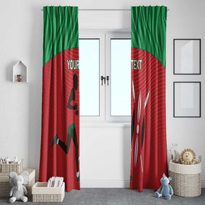 Custom Afro Athletics Kenya Window Curtain Kenyan Runner - Maasai Shield