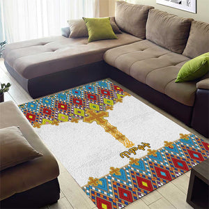 Happy Ethiopian Timkat Area Rug Cross Mix Tilet Pattern