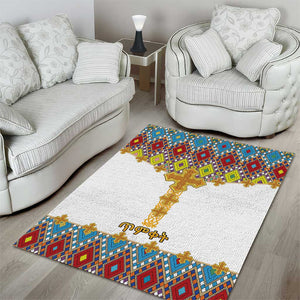 Happy Ethiopian Timkat Area Rug Cross Mix Tilet Pattern