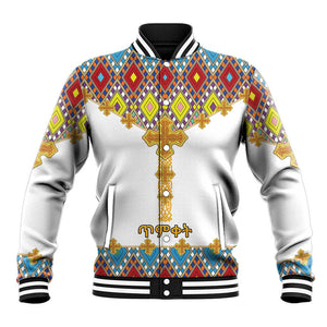 Happy Ethiopian Timkat Baseball Jacket Cross Mix Tilet Pattern