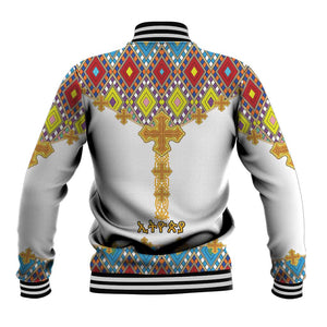 Happy Ethiopian Timkat Baseball Jacket Cross Mix Tilet Pattern