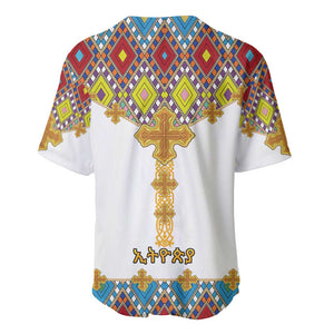 Happy Ethiopian Timkat Baseball Jersey Cross Mix Tilet Pattern