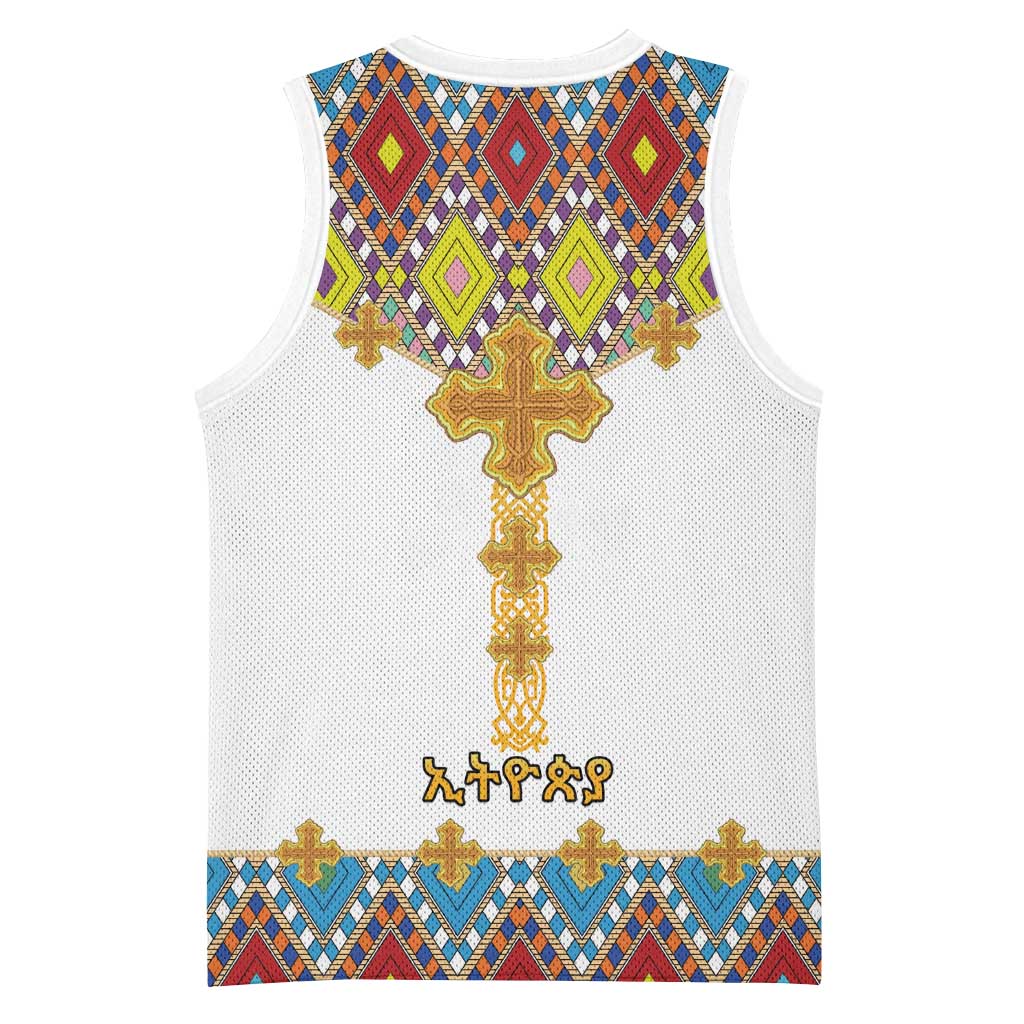 Happy Ethiopian Timkat Basketball Jersey Cross Mix Tilet Pattern LT15