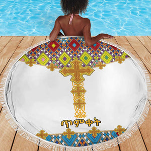 Happy Ethiopian Timkat Beach Blanket Cross Mix Tilet Pattern