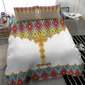 Happy Ethiopian Timkat Bedding Set Cross Mix Tilet Pattern