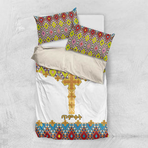 Happy Ethiopian Timkat Bedding Set Cross Mix Tilet Pattern