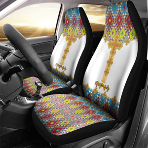 Happy Ethiopian Timkat Car Seat Cover Cross Mix Tilet Pattern