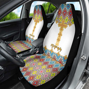 Happy Ethiopian Timkat Car Seat Cover Cross Mix Tilet Pattern