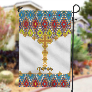 Happy Ethiopian Timkat Garden Flag Cross Mix Tilet Pattern