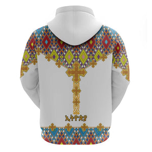 Happy Ethiopian Timkat Hoodie Cross Mix Tilet Pattern