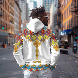 Happy Ethiopian Timkat Hoodie Cross Mix Tilet Pattern