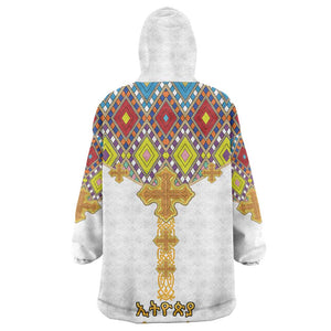 Happy Ethiopian Timkat Kid Wearable Blanket Hoodie Cross Mix Tilet Pattern