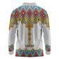 Happy Ethiopian Timkat Long Sleeve Polo Shirt Cross Mix Tilet Pattern