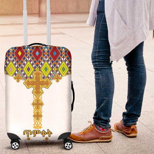 Happy Ethiopian Timkat Luggage Cover Cross Mix Tilet Pattern