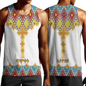 Happy Ethiopian Timkat Men Tank Top Cross Mix Tilet Pattern