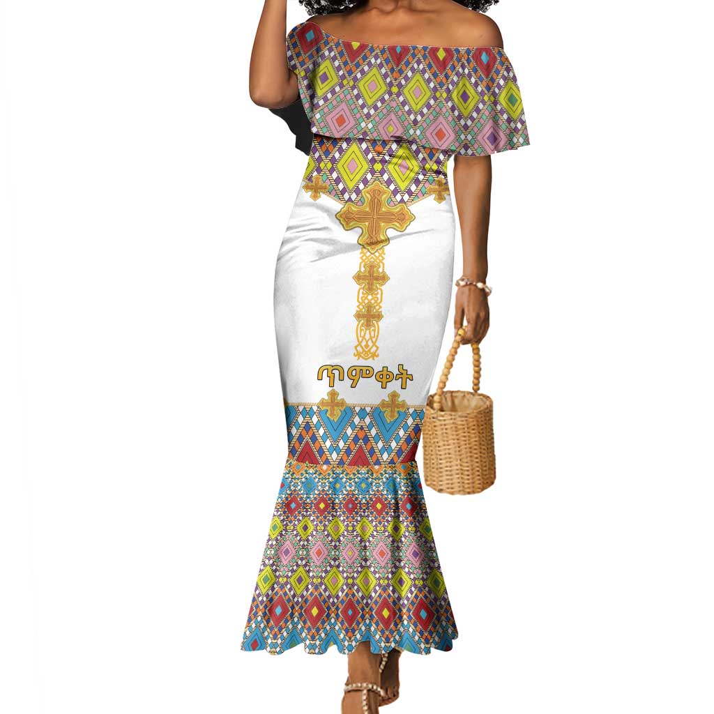 Happy Ethiopian Timkat Mermaid Dress Cross Mix Tilet Pattern