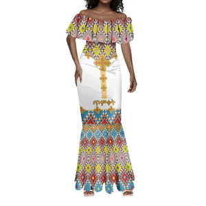 Happy Ethiopian Timkat Mermaid Dress Cross Mix Tilet Pattern